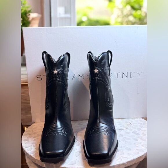 Stella McCartney $1355 Cloudy Alter Heel 85mm embroidery cowboy Western Boots - Picture 7 of 16